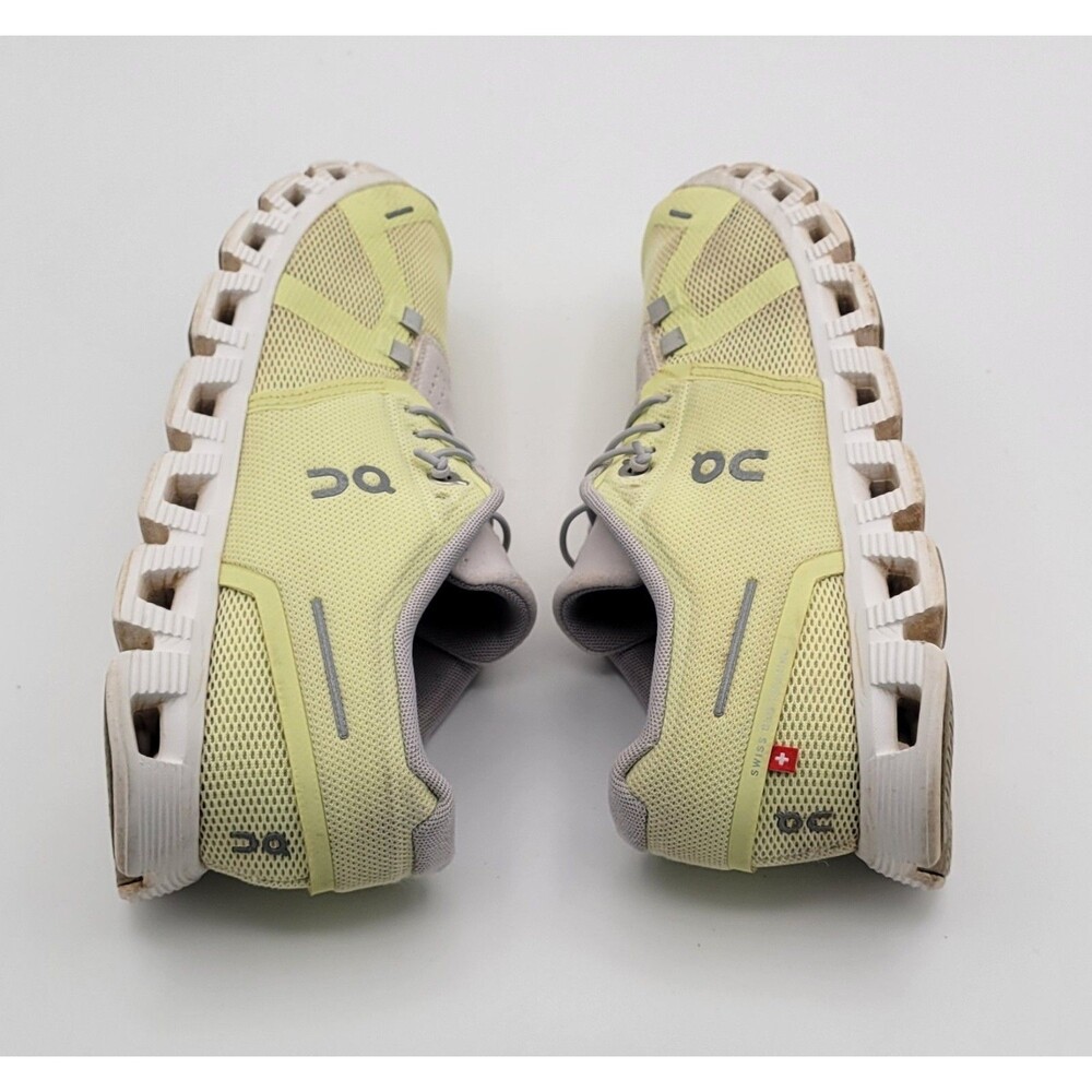 On Cloud 5 Hay Frost Yellow Mesh Running Walking Shoes Womens Size 8 - Picture 4 of 10